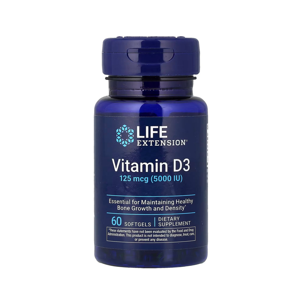 Life Extension فيتامين D3 125 ميكروغرام (5000 وحدة دولية) - 60 كبسولة هلامية
