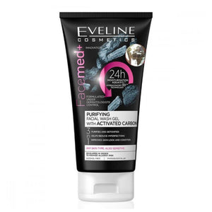 Eveline Purifying Gel Wash 150ml Face Med+ With Activated Carbon 3 In 1