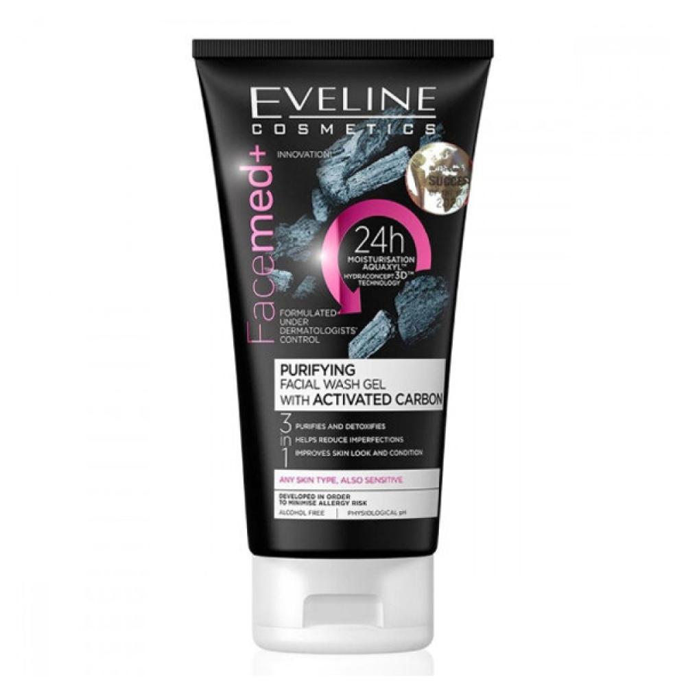 Eveline Purifying Gel Wash 150ml Face Med+ With Activated Carbon 3 In 1