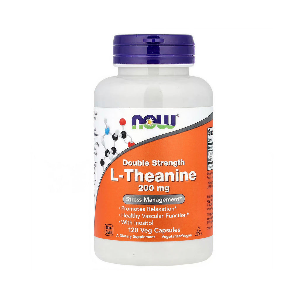 NOW Foods Double Strength L-Theanine 200mg - 120 Veg Capsules