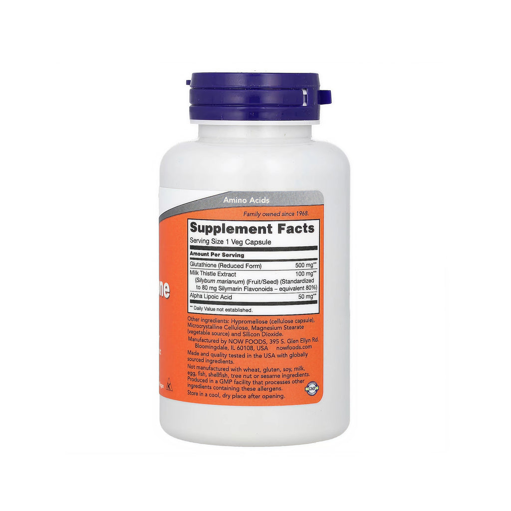 NOW Foods الجلوتاثيون 500 ملغ - 60 كبسولة نباتية