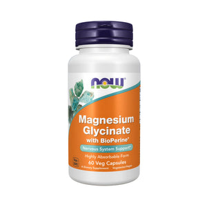 NOW Foods Magnesium Glycinate with BioPerine - 60 Veggie Capsules