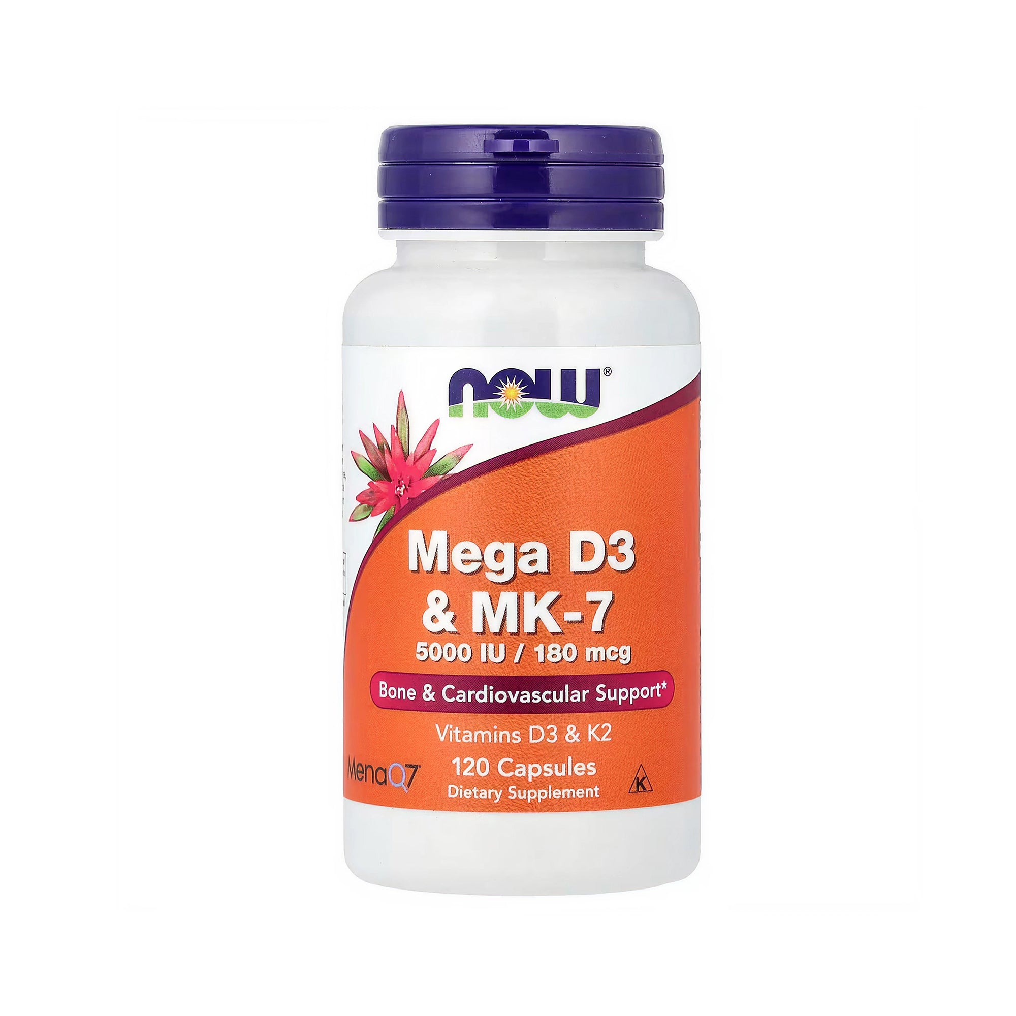 NOW Foods Mega D-3 & MK-7 - 120 Capsules