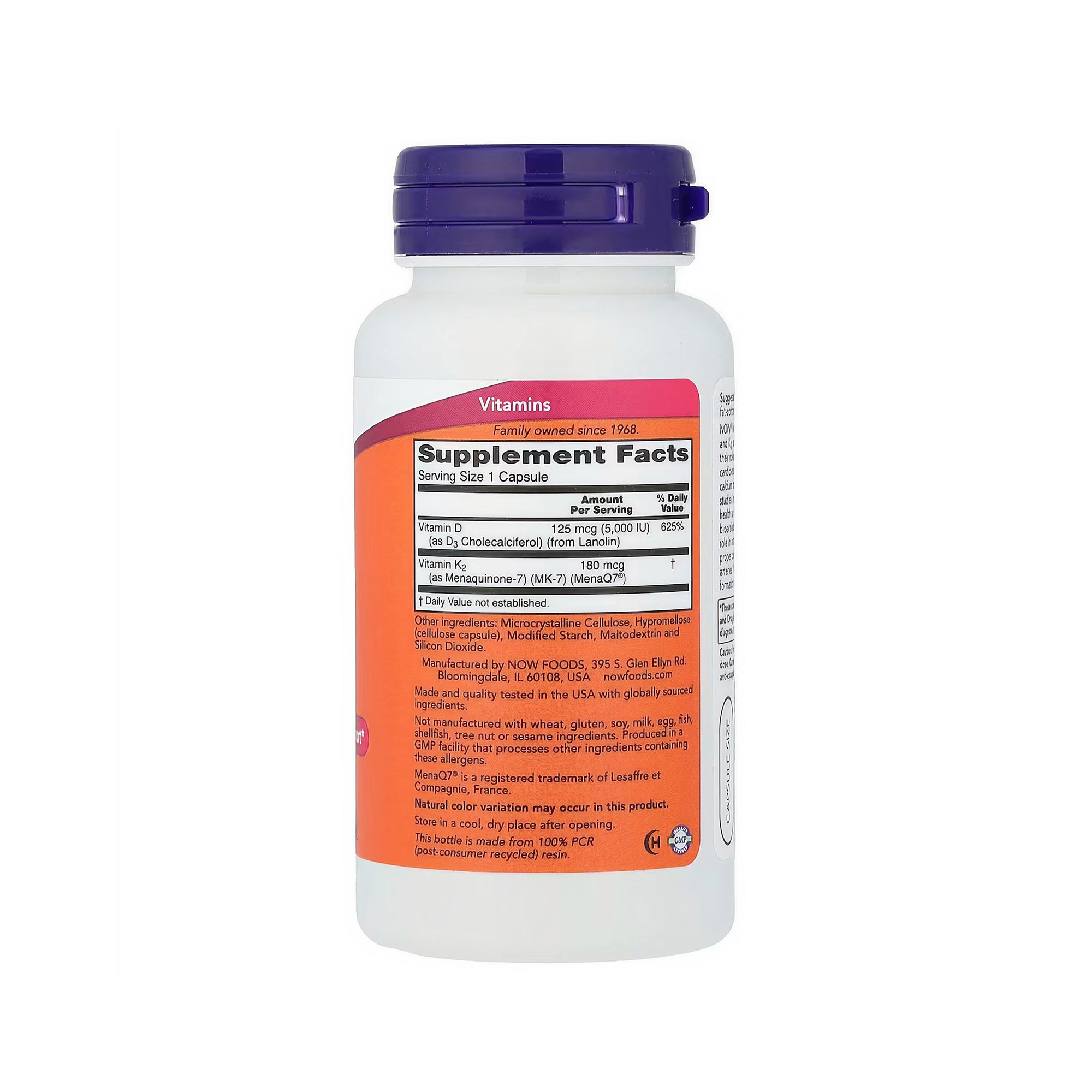 NOW Foods Mega D-3 & MK-7 - 120 Capsules