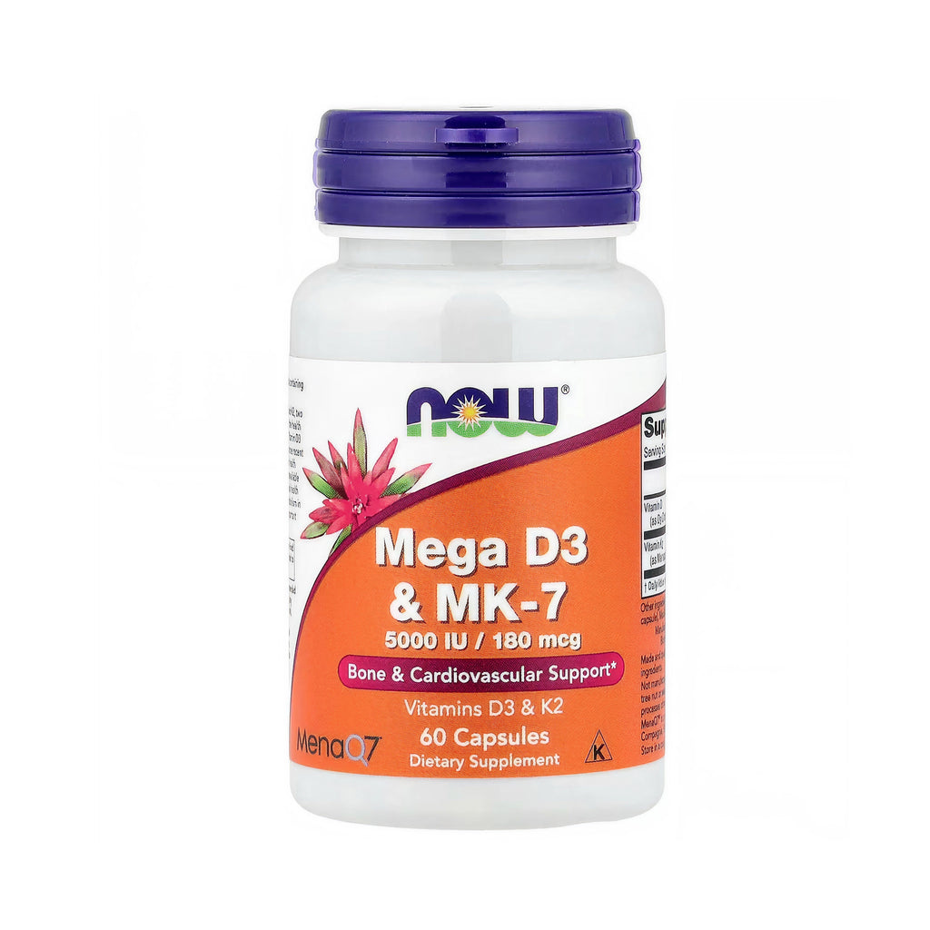 NOW Foods Mega D-3 & MK-7 - 60 Caps