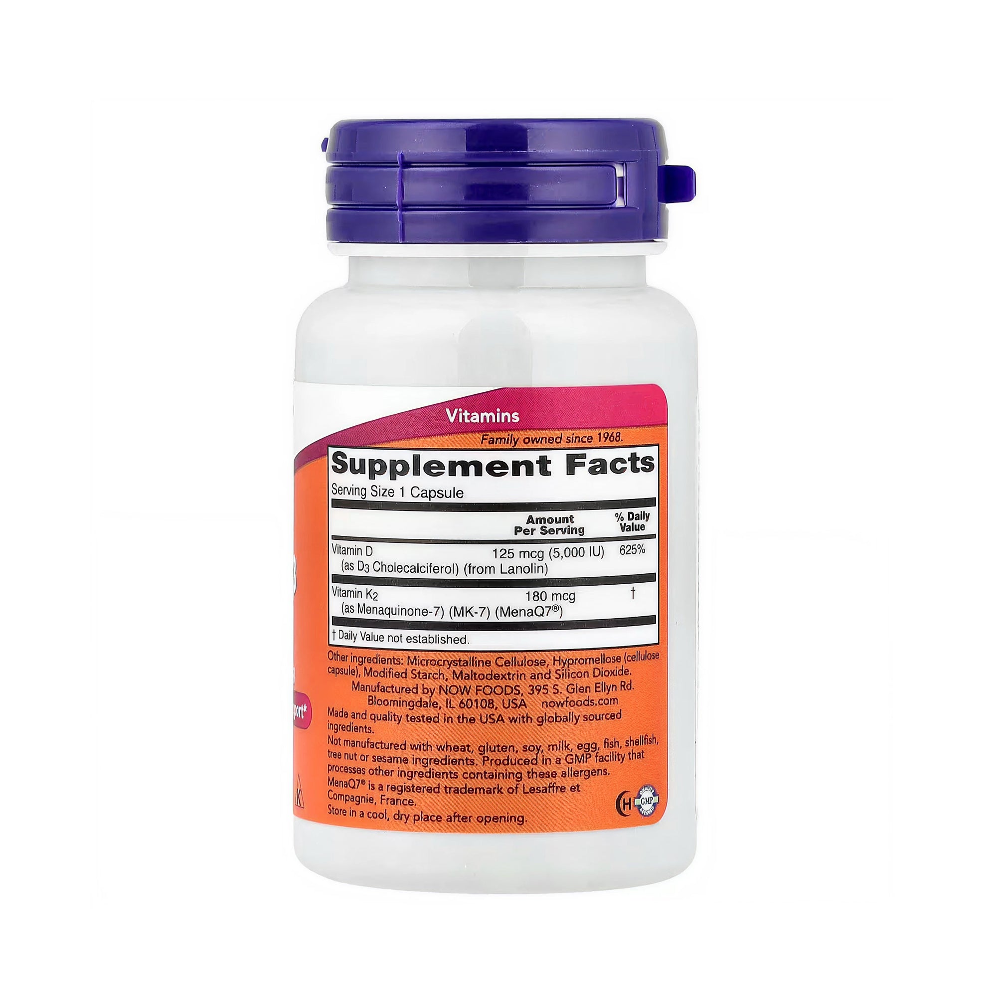 NOW Foods Mega D-3 & MK-7 - 60 Caps