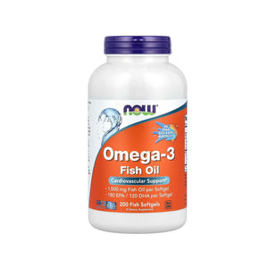NOW Foods Omega-3 Molecularly Distilled Fish Oil 1000 mg - 200 Fish Softgels