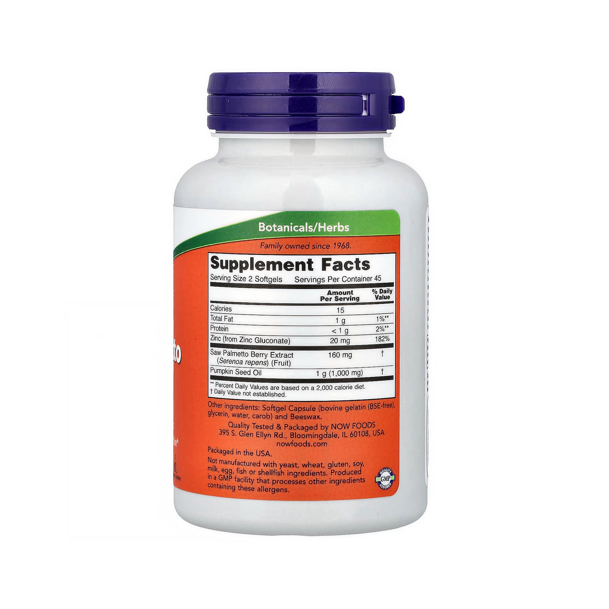 NOW Foods Saw Palmetto Extract with Pumpkin Seed Oil 320mg - 90 Veg Softgels