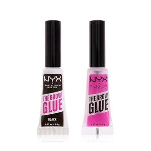 NYX Professional Makeup مجموعة ماسكارا الحواجب شفاف وملون (أسود، 2 × 5 غ)