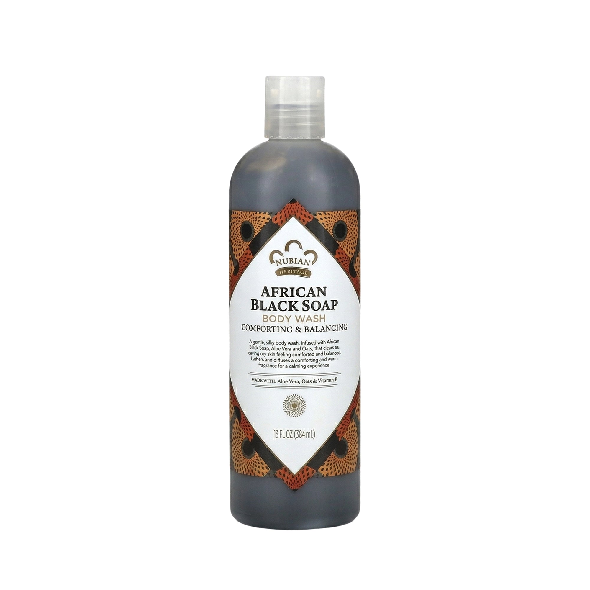 Nubian Heritage African Black Soap Body Wash - Clarifying & Detoxifying (384ml)
