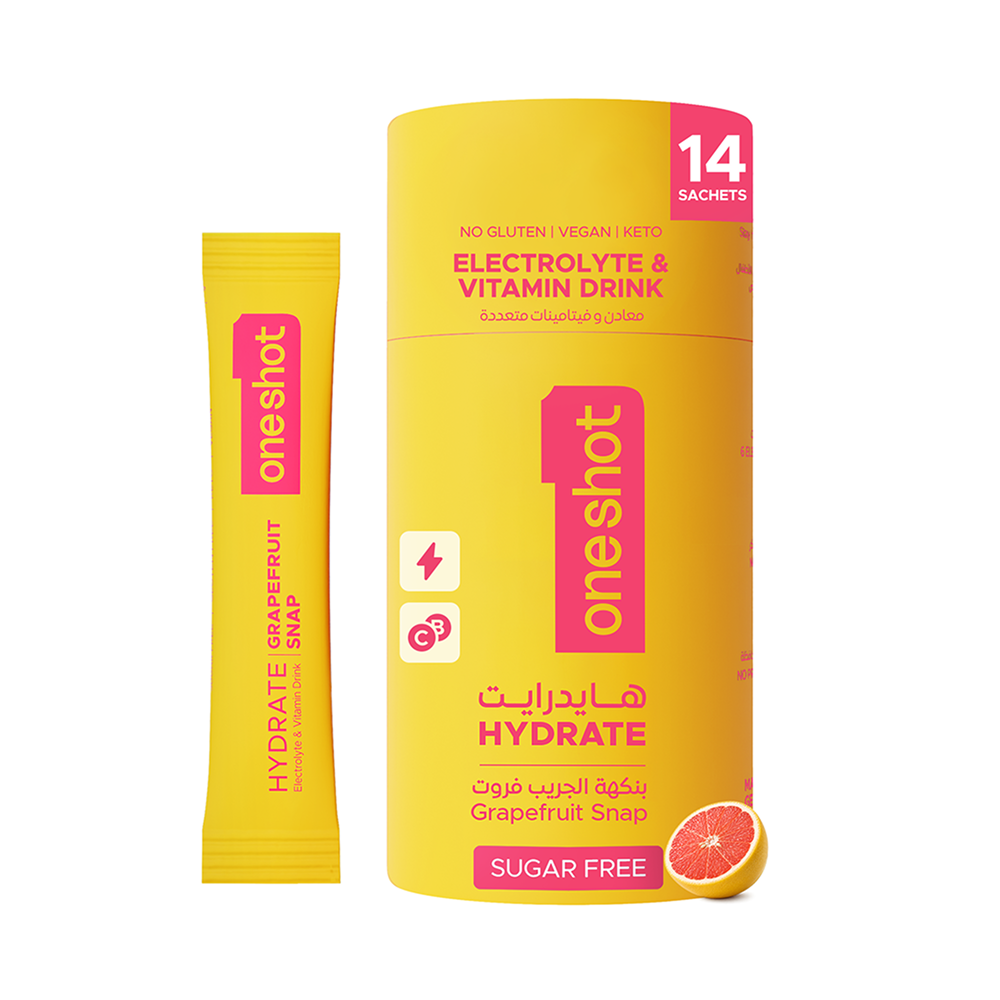 Oneshot Hydrate Grapefruit Snap Electrolyte Drink 14 Sticks