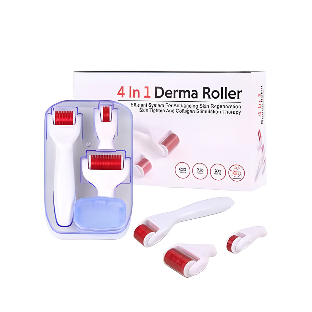 Derma Roller 4 In 1 Red White For Complete Skin Care