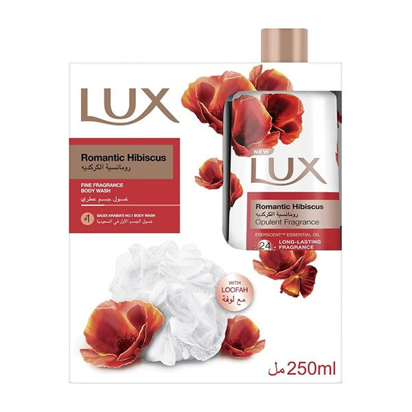 Lux Shower Gel 250ml Romantic Hibiscus With Loofah