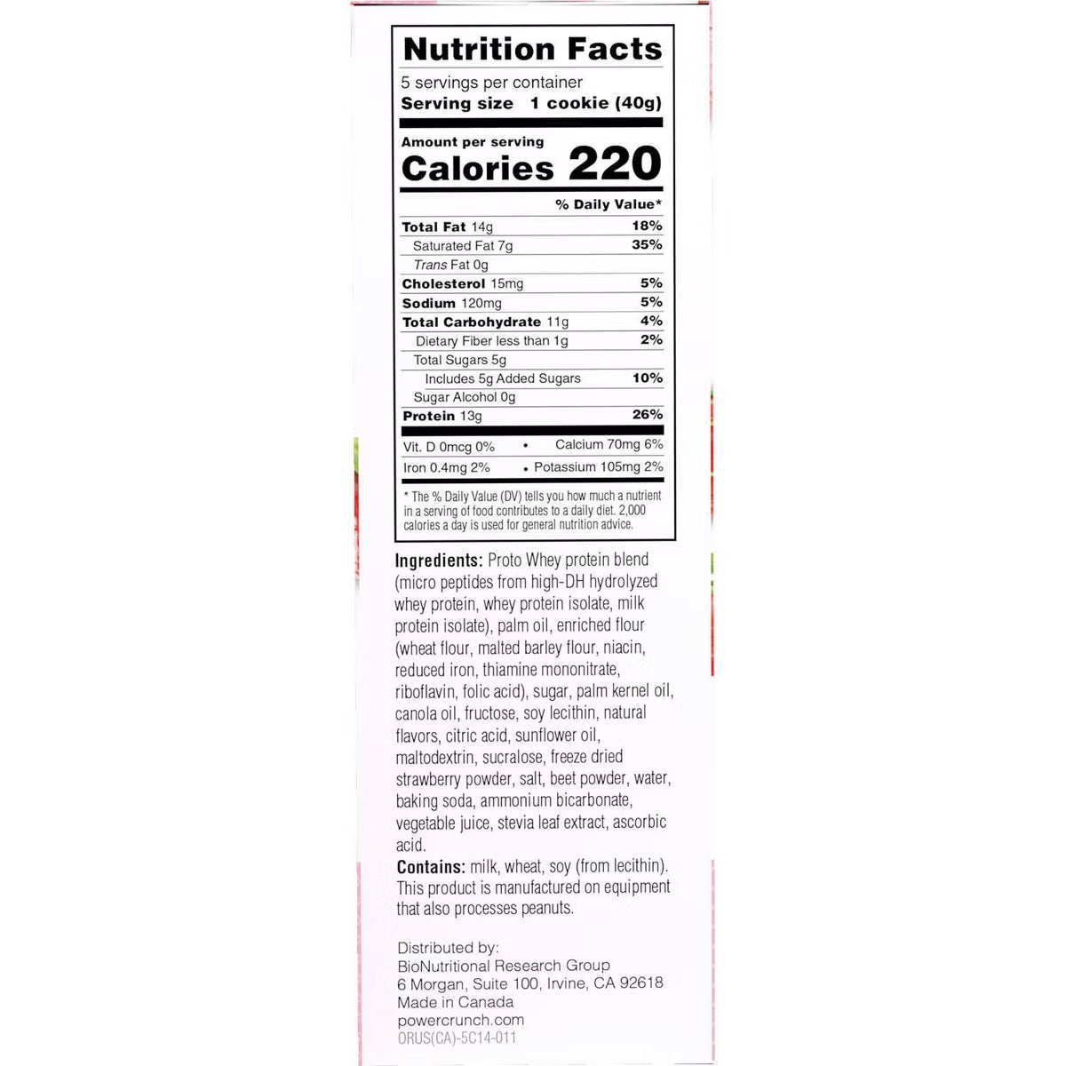 Power Crunch Strawberry Cream Wafer Whey Protein Energy Bars - 40g