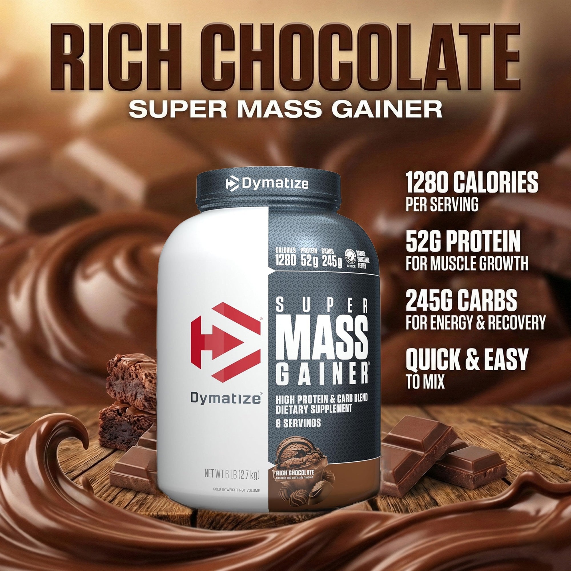 Dymatize Super Mass Gainer - Rich Chocolate - 6 LB