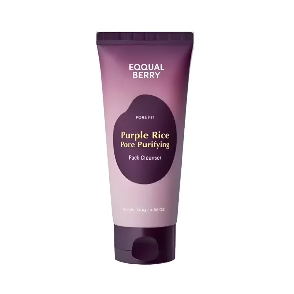 EQQUALBERRY Facial Wash and Cleanser 130g Purple Rice Pore Purifying