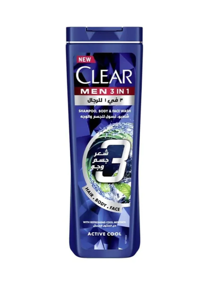 Clear Men 3-in-1 Multi-Use Wash – Shampoo, Body & Face Cleanser