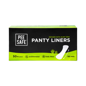 Pee Safe pantyliners 50Pads Saturated With Aloe Vera Length 185 mm