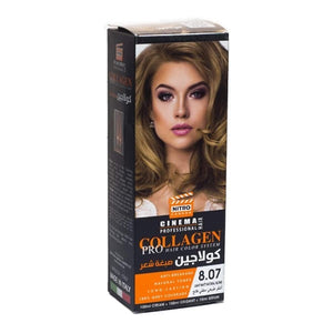 Nitro cinema hair color collagen pro 8.07 light matte natural blonde
