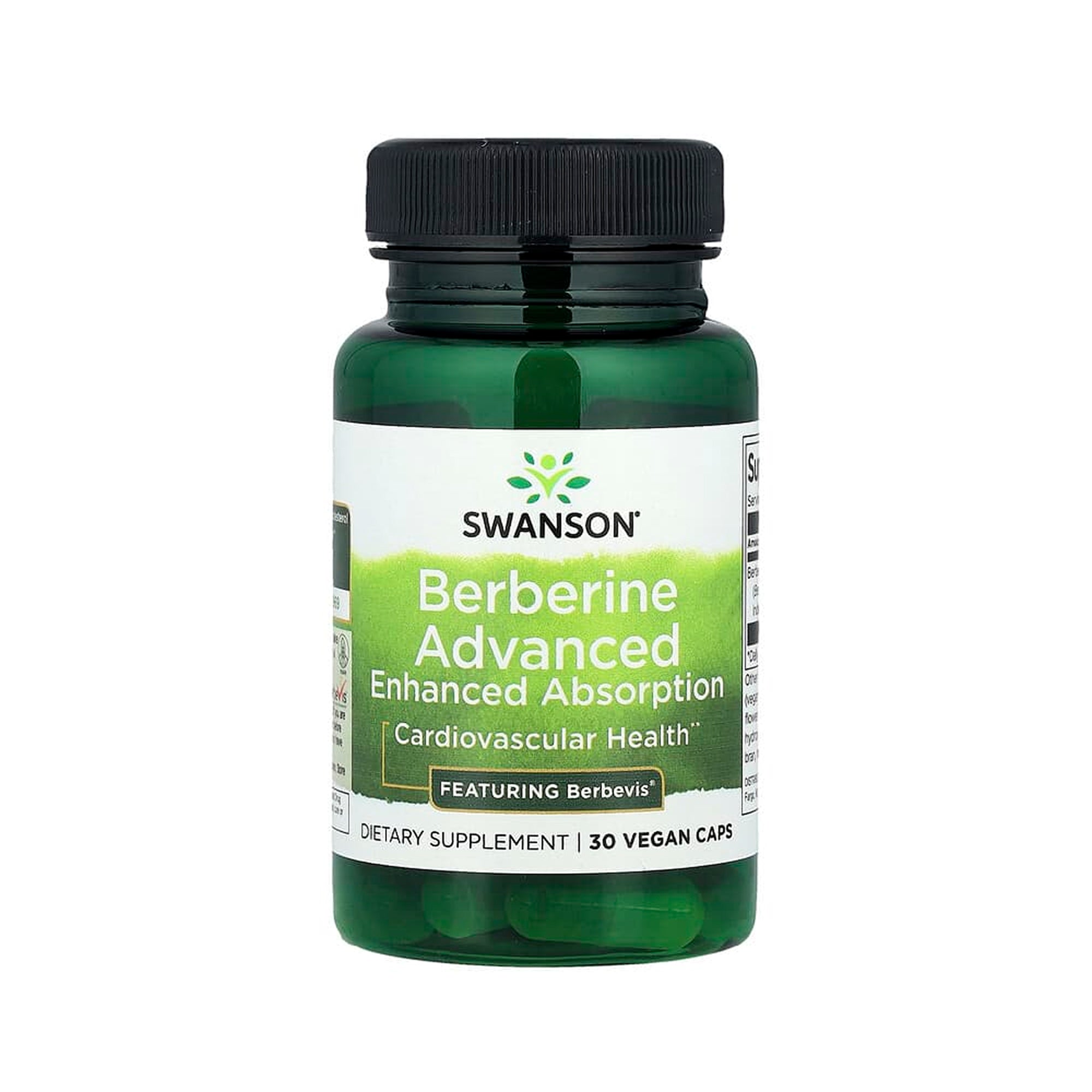 Swanson Berberine Advanced Enhanced Absorption featuring Berbevis 500 mg - 30 Vegan Caps