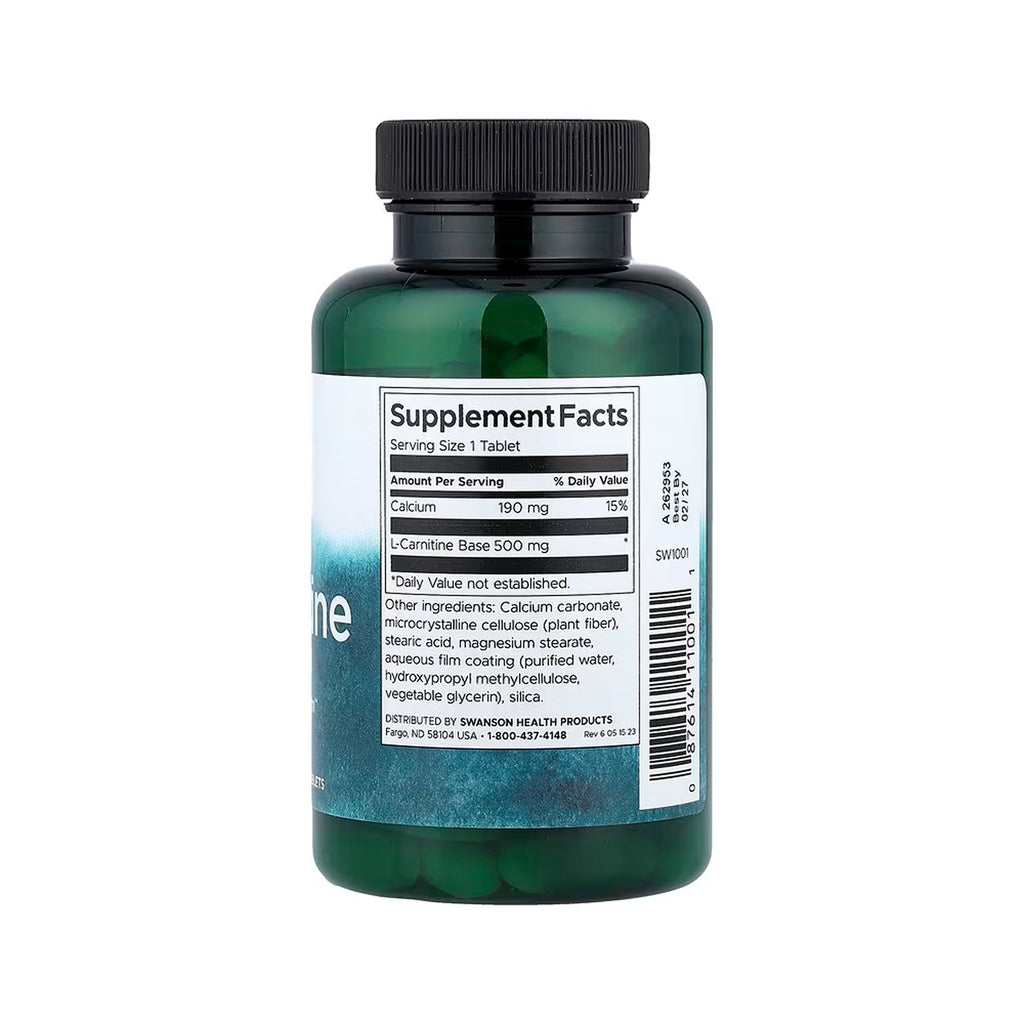 Swanson L-Carnitine 500 mg - 100 Vegan Tabs