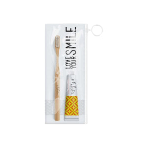 Ohlala travel set toothpaste with cinnamon and mint 15 ml + small bamboo toothbrush