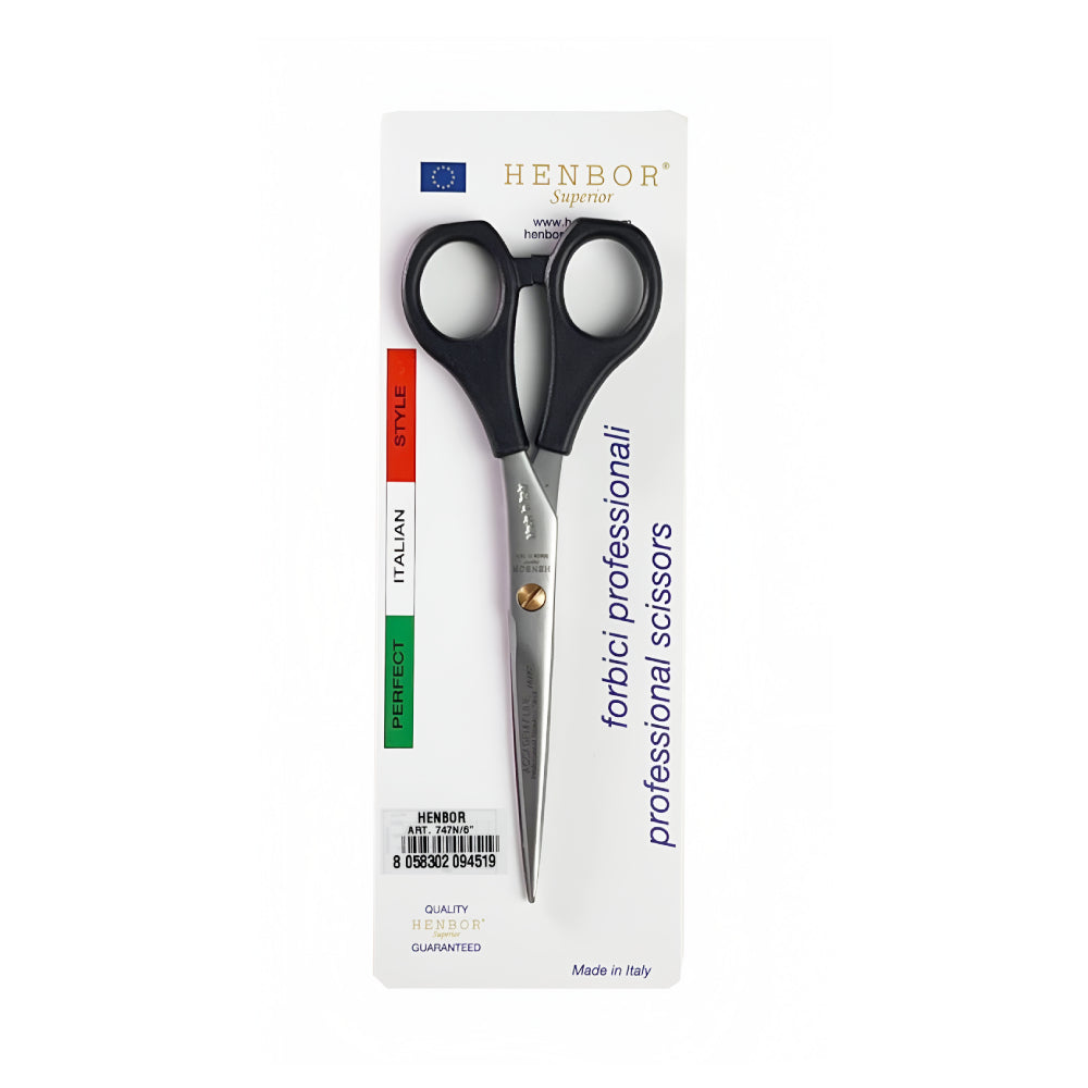 Henbor Hair Scissors Hinbor Academy Line Plastic Handle Finger Rest Size 6