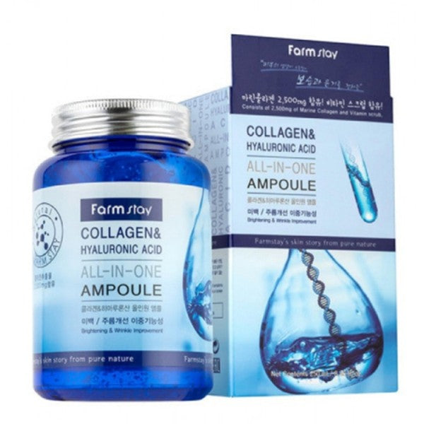 Farm Stay Gel Ampoule 250ml All In One Collagen And Hyaluronic Acid