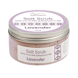 Sanam Salt Scrub 300g With Lavender Extract Magnesium Oil And Camel Milk