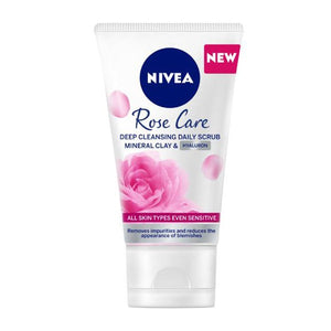 Nivea face scrub 150ml rose care daily with mineral clay and hyaluron