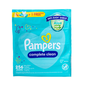 Pampers Wet Wipes Lotion With Aloe Vera 64 Wipes 3+1 Free