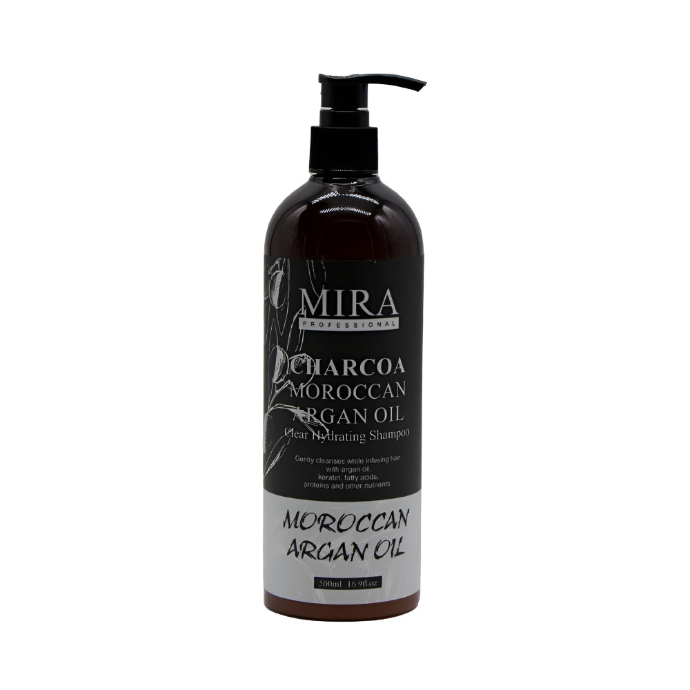 Mira Hair Shampoo 500ml Moisturizing With Charcoal And Pure Moroccan Argan Oil