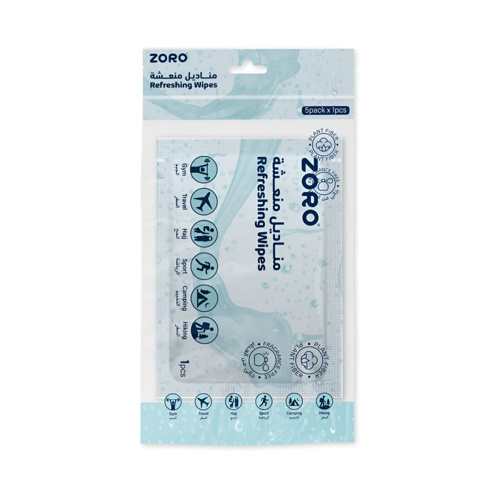 Zoro Wet Wipes Cooling Unscented Refreshing 1 × 5 Wipes