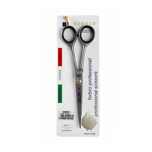 Henbor hair scissors hinbor classic line steel and finger rest size 6.5