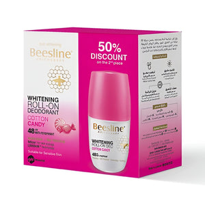 Beesline Deodorant Roll On 50ml Whitening Cotton Candy 1+50% OFF On 2Pc