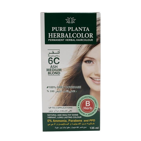 Pure Planta Ammonia-Free Hair Color 135ml 6C Ash Medium Blond