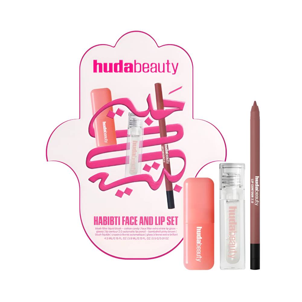 Huda Beauty Make Up Set 3pc Habibti For The Face And Lips