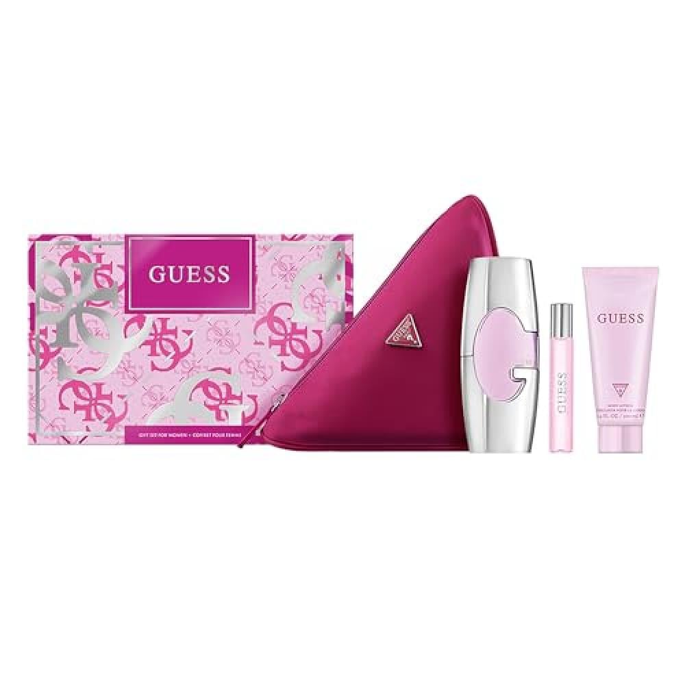 Guess Pink 4-piece set for women (75ml + 100ml lotion + 15ml sample + bag)