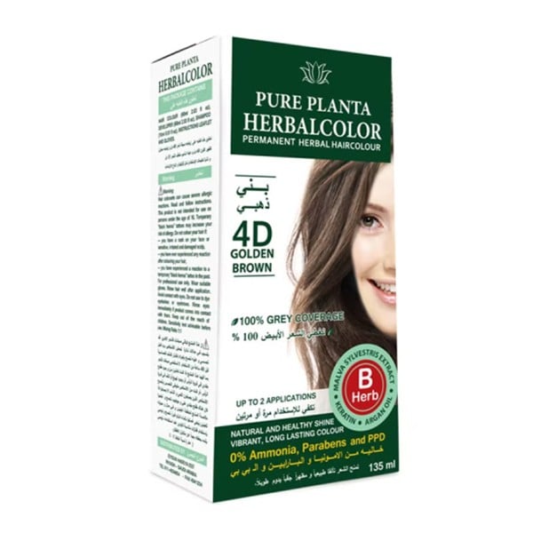 Pure planta ammonia free hair color 135ml 4d golden brown