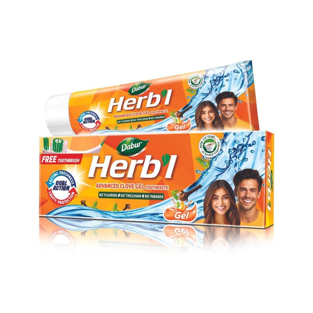 Dabur herbal gel toothpaste advanced clove with brush 150g