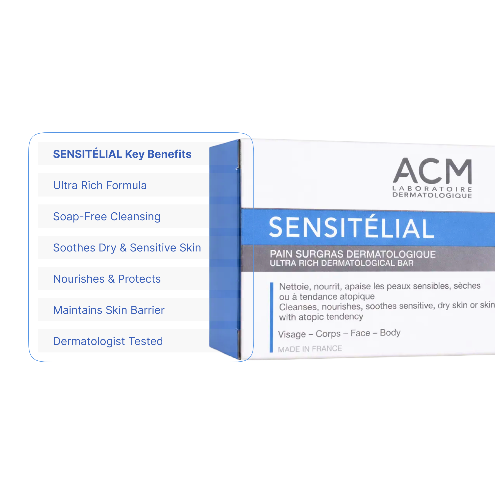 Acm Bar Soap – Gentle Cleansing Bar for Sensitive Skin, 100g