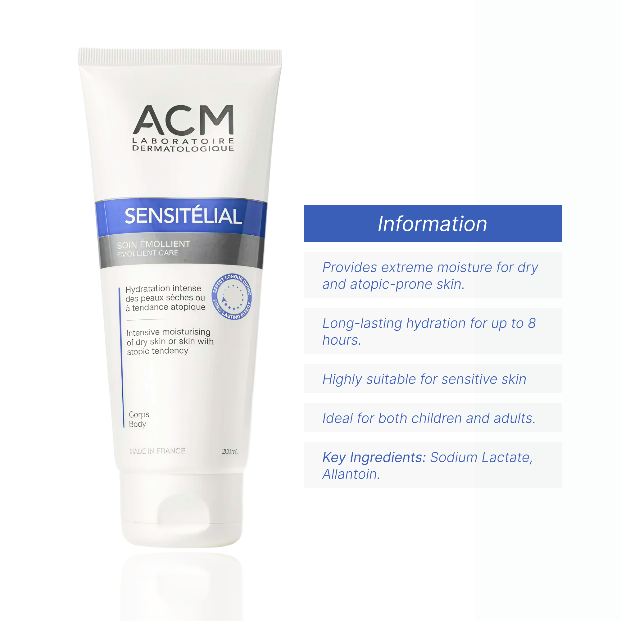 Acm Sensitelial Emollient Care – Moisturizer for Dry Sensitive Skin