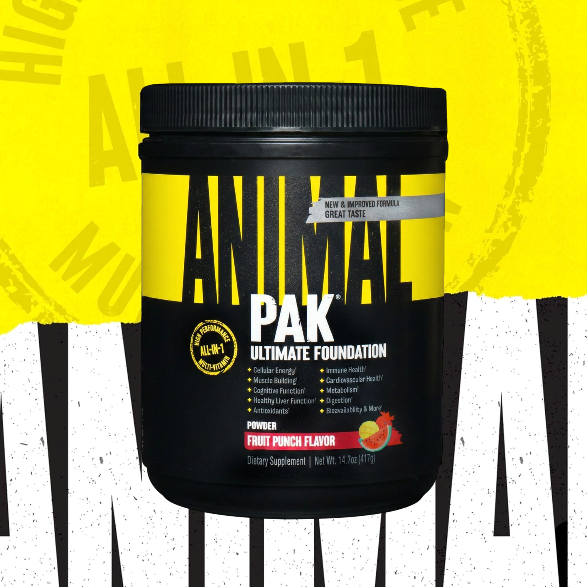 Animal Pak Multivitamin Powder - Fruit Punch Performance Supplement 417g