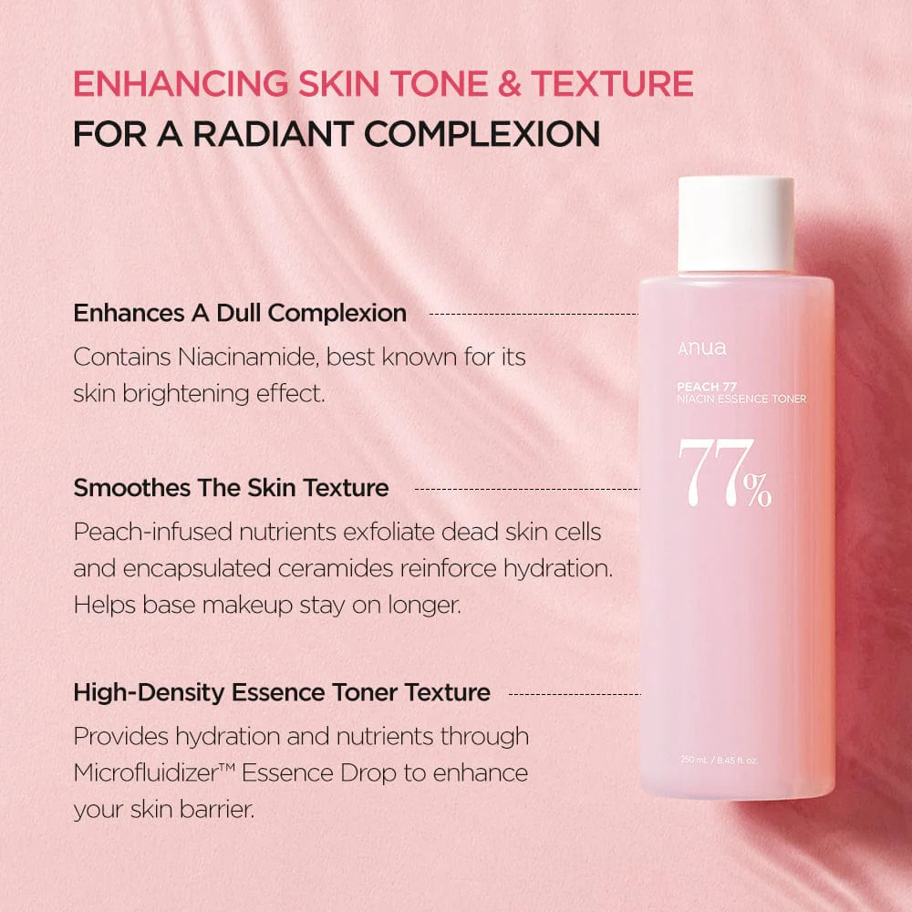 Anua Peach 77 Niacin Essence Toner – Hydrating & Barrier Repair 250ml