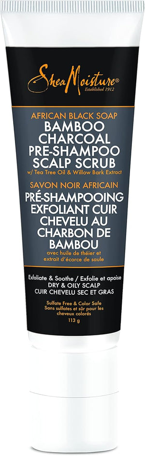 Shea Moisture مقشر فروة الرأس قبل الغسيل بالفحم البامبو