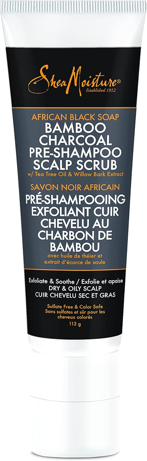 Shea Moisture مقشر فروة الرأس قبل الغسيل بالفحم البامبو