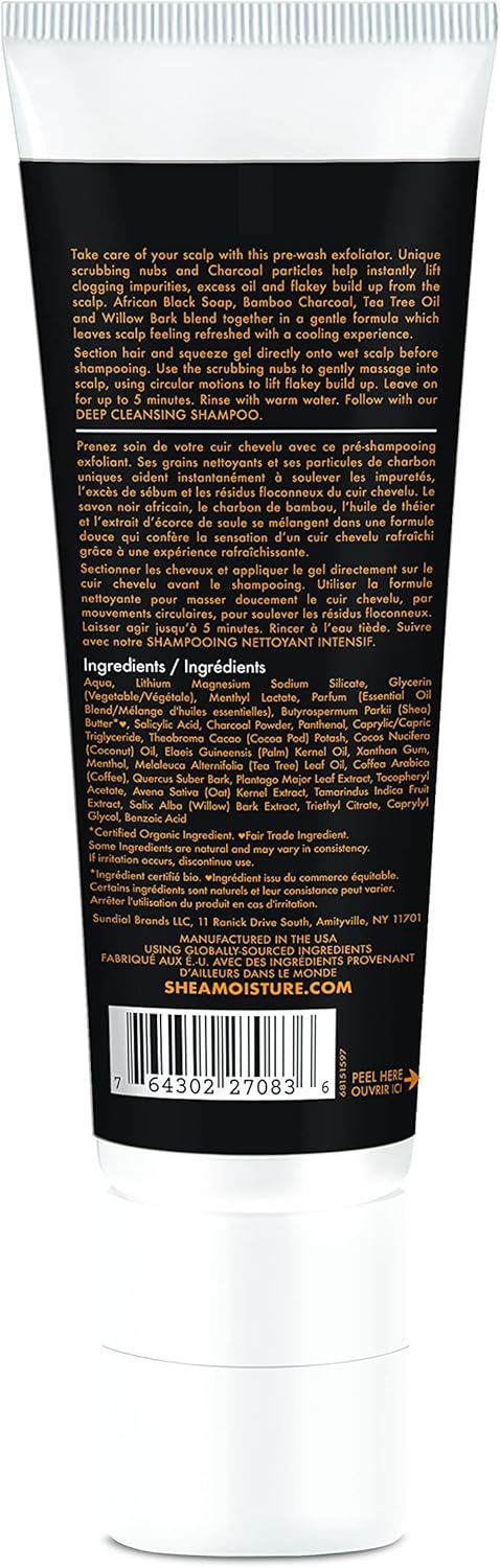 Shea Moisture مقشر فروة الرأس قبل الغسيل بالفحم البامبو