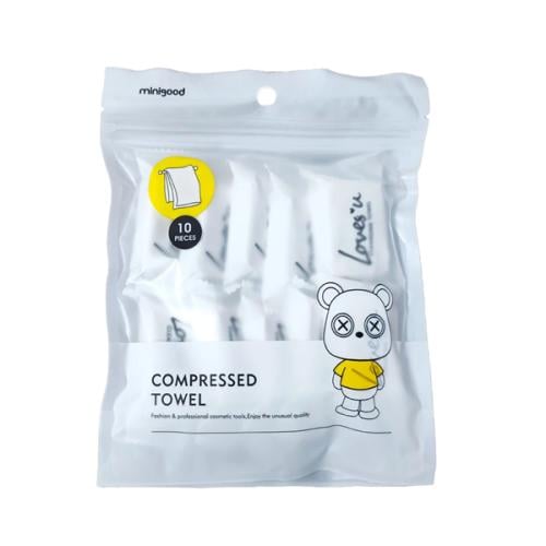 Minigood Bath Towel Compressed Large Towel (10 Pcs) L