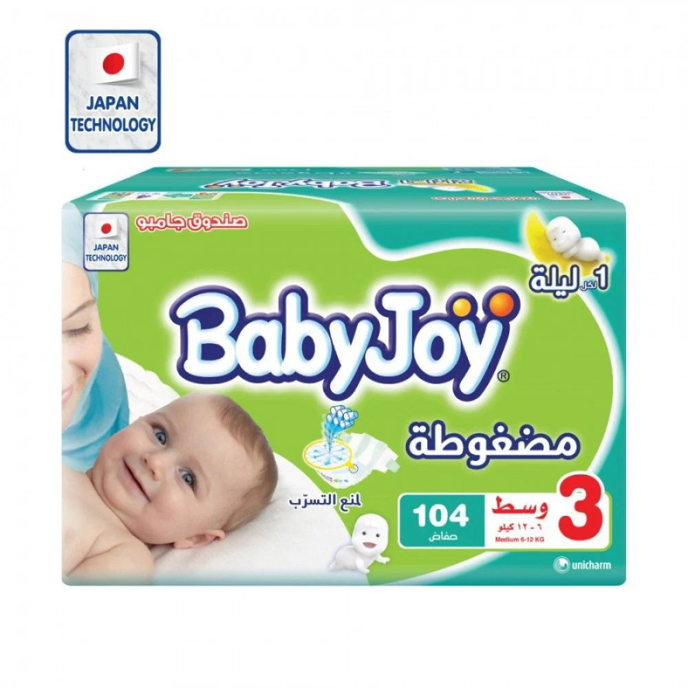 Baby Joy Size (3) Jumbo Box 104 Diapers