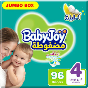 Baby Joy Size (4) Jumbo Box 96 Diapers